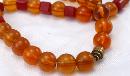 Red Bakelite and Amber Lucite Beaded Choker Necklace