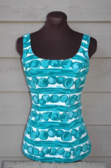 Vintage bathing suit Mod Abstract pattern