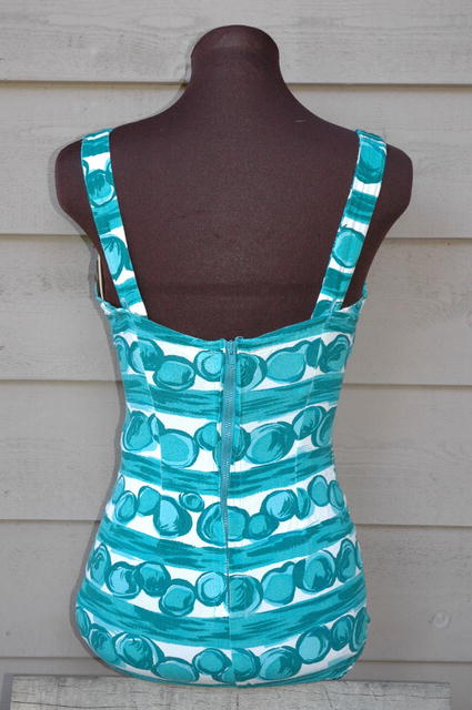 Vintage bathing suit Mod Abstract pattern