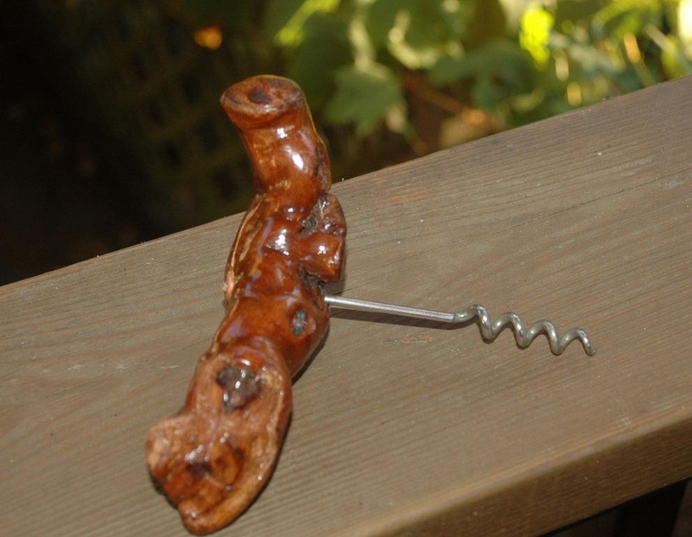 Old Burl Wood Corkscrew Handcrafted