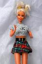 Vintage Calvin Klein Barbie Cropped T-shirt and Plaid Skirt