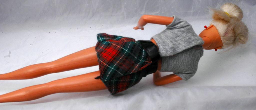 Vintage Calvin Klein Barbie Cropped T-shirt and Plaid Skirt