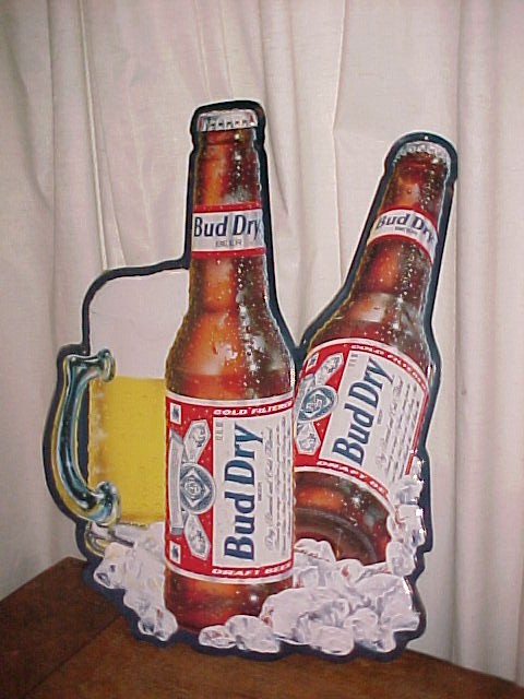 Bud Dry Metal Beer Sign **Price Reduced**