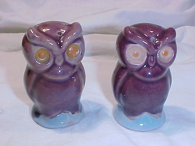Pottery Owl Salt & Pepper Shakers