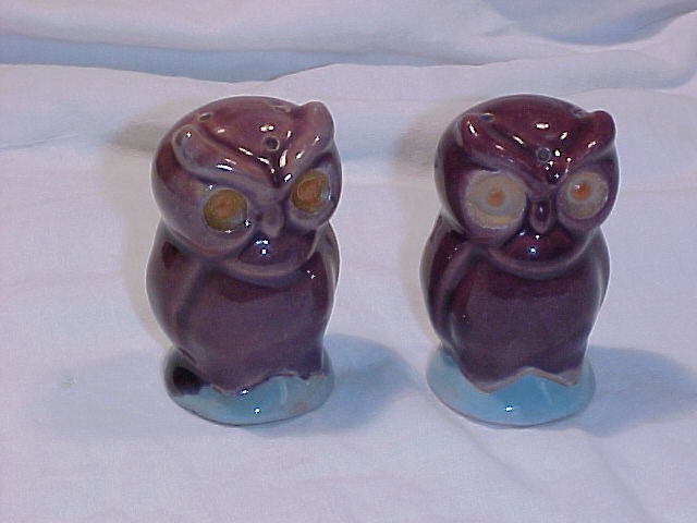 Pottery Owl Salt & Pepper Shakers