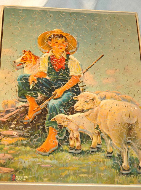vint Sculputured wood Jigsaw Puzzle Sonny&Sheep