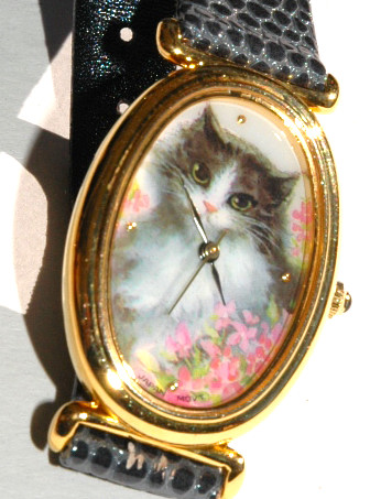 Lovely Cat & Flowers Watch WR -Avon
