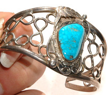 Hand crafted Silver Turquoise Cuff Bracelet