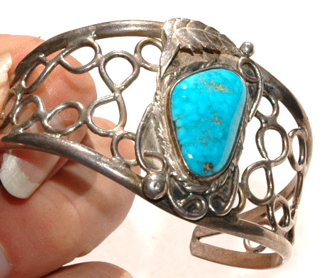 Hand crafted Silver Turquoise Cuff Bracelet