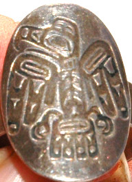 N.W. Indian Thunderbird Totem Sterling Ring