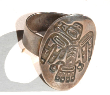 N.W. Indian Thunderbird Totem Sterling Ring