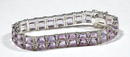 Sterling bracelet with 50 Faceted Amethyst Gems