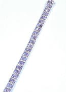 Sterling bracelet with 50 Faceted Amethyst Gems