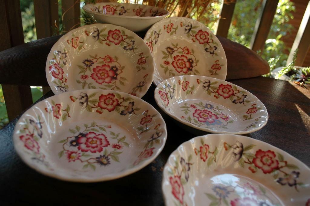6 Rare Franciscan China Mandarin 6.25 Soup Cereal Bowls