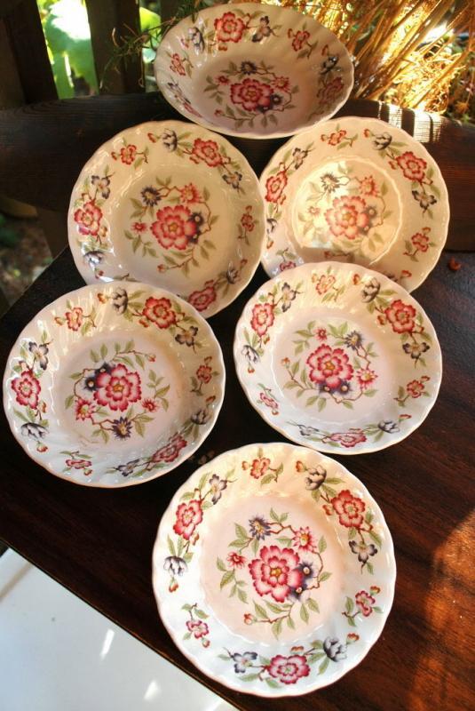 6 Rare Franciscan China Mandarin 6.25 Soup Cereal Bowls