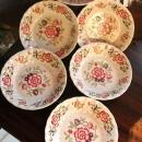 6 Rare Franciscan China Mandarin 6.25 Soup Cereal Bowls
