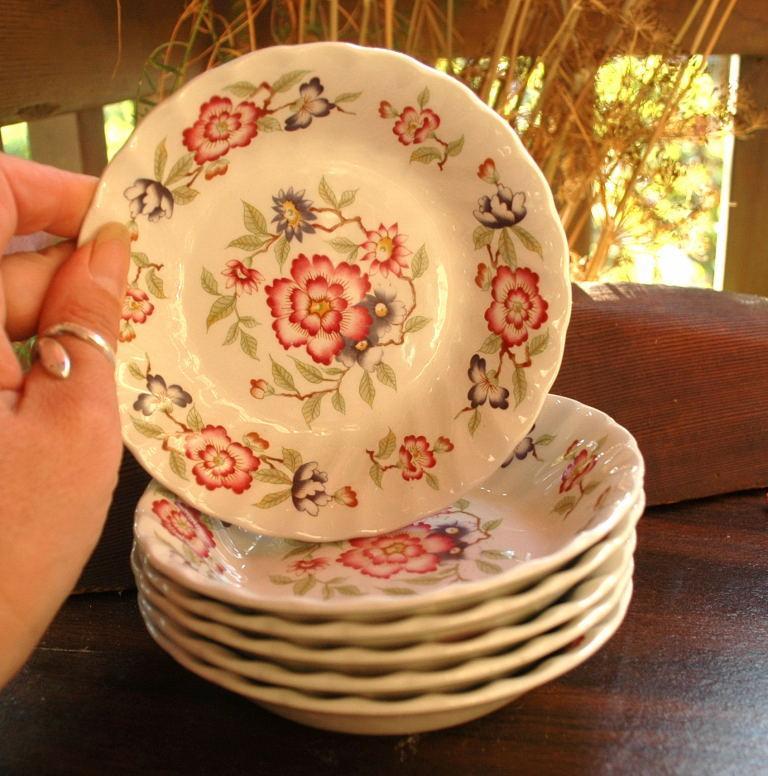 6 Rare Franciscan China Mandarin 6.25 Soup Cereal Bowls
