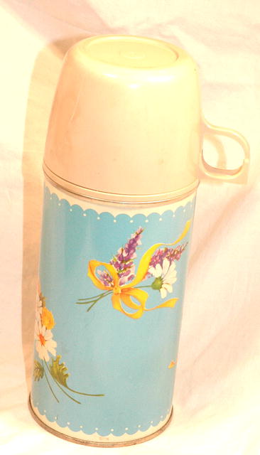 Sky Blue Flowered Thermos