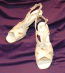 Cream Crinkle Leather Florsheim Strappy Pumps *PRICE REDUCTION!*