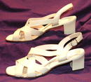 Cream Crinkle Leather Florsheim Strappy Pumps *PRICE REDUCTION!*
