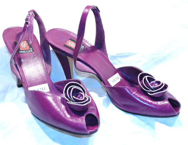 Purple Leather Rose Anne Klein Pumps slingback *PRICE REDUCTION!*