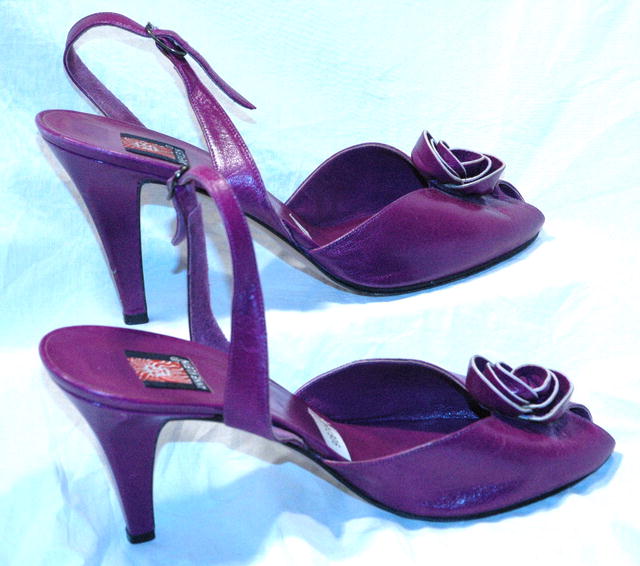 Purple Leather Rose Anne Klein Pumps slingback *PRICE REDUCTION!*