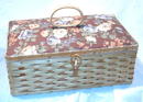 Vintage Bambo & Fabric Sewing Basket *PRICE REDUCTION*