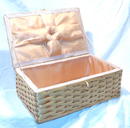 Vintage Bambo & Fabric Sewing Basket *PRICE REDUCTION*