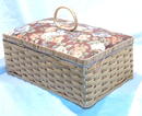 Vintage Bambo & Fabric Sewing Basket *PRICE REDUCTION*
