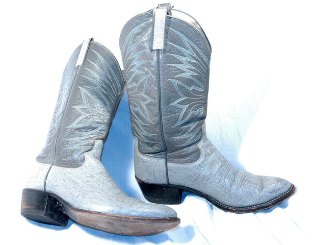 Gray/Blue Dan Post Antalope hide Cowboy Boots 10 D ** PRICE REDUCED**!!