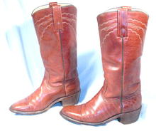 Frye Boots sz 8 Dark Caramel Western Fancy Stitch