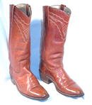 Frye Boots sz 8 Dark Caramel Western Fancy Stitch