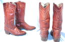 Frye Boots sz 8 Dark Caramel Western Fancy Stitch