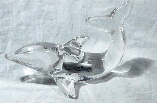 Villeroy & Boch Crystal Glass Dolphin Paper Weight