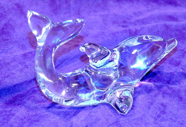Villeroy & Boch Crystal Glass Dolphin Paper Weight
