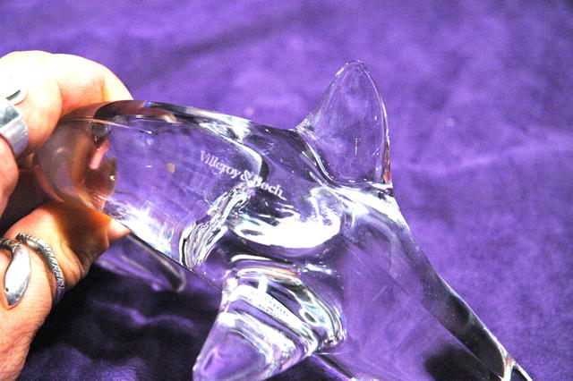 Villeroy & Boch Crystal Glass Dolphin Paper Weight