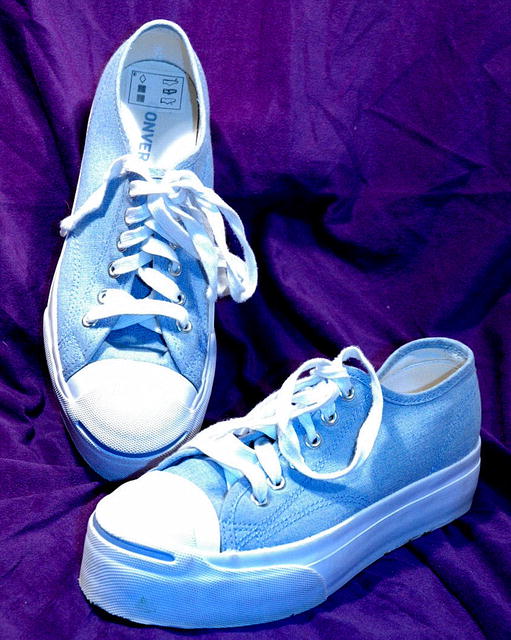 Ladies Powder Blue Converse Jack Purcell Shoes Sneakers sz 6.5