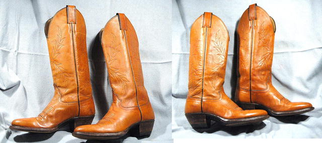 Justin Western Cowgirl Boot Leaf Stitched sz7A ** PRICE REDUCED**!!