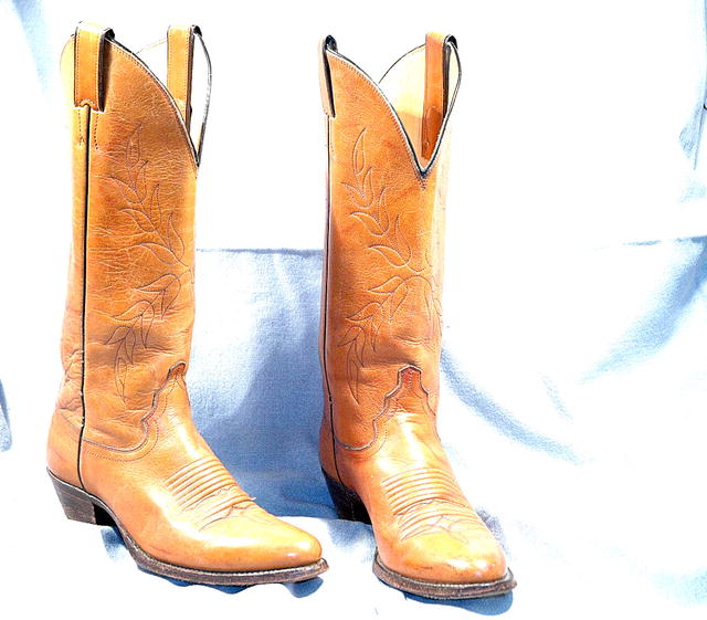 Justin Western Cowgirl Boot Leaf Stitched sz7A ** PRICE REDUCED**!!