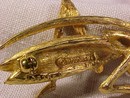 Boucher Emerald Eye Gold Grasshopper Pin