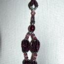 Huge Amethyst Beaded Necklace with Long Pendant Tassel Hand Crafted Elaborate Unique Design and colors lavender, plum and silver Neck Tie Design