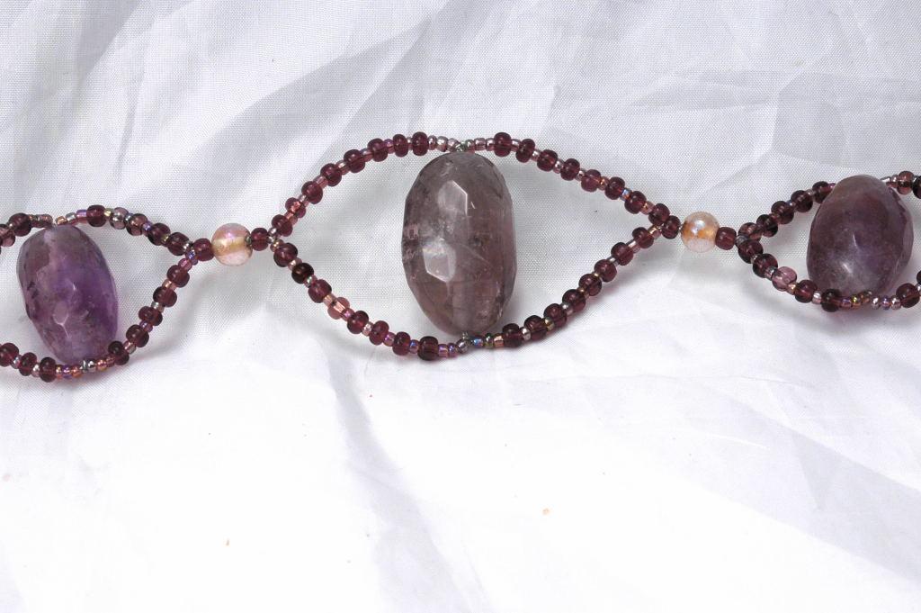 Huge Natural Amethyst Stones Beaded Choker Necklace Handcrafted Elaborate Unique Design