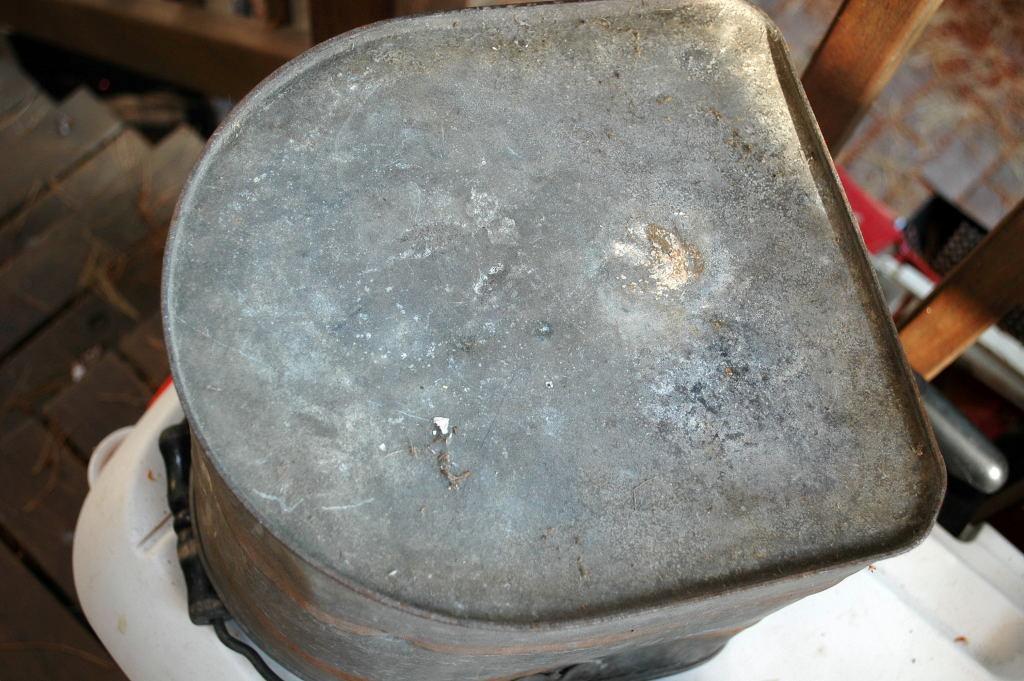 Galvanized Mop Bucket with Sponge Strainer, Antique ,