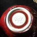 Cranberry Glazed Pottery Vase signed Rigel