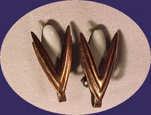 Matisse Copper Enamel Earrings Classic Moderne