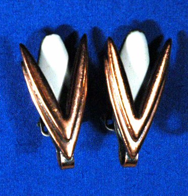 Matisse Copper Enamel Earrings Classic Moderne