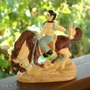 VINTAGE CAST IRON RODEO COWBOY DOORSTOP OR BOOKEND
