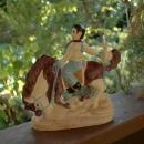 VINTAGE CAST IRON RODEO COWBOY DOORSTOP OR BOOKEND