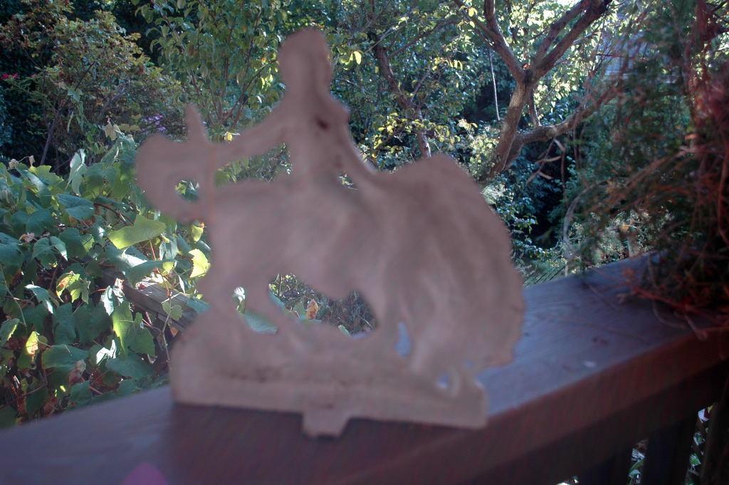 VINTAGE CAST IRON RODEO COWBOY DOORSTOP OR BOOKEND