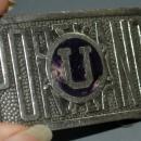Antique Portland University Belt Buckle, Nickle and Enamel made by Jenkins